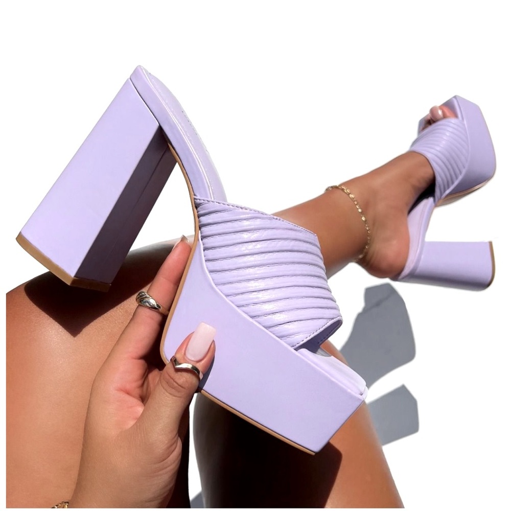Simmons Margot Lilac Platform Mules Heels